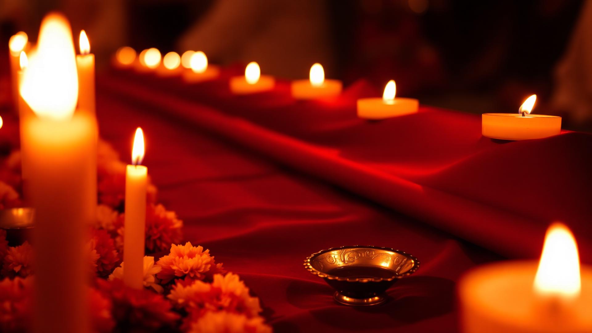 Candle-lit wedding detail